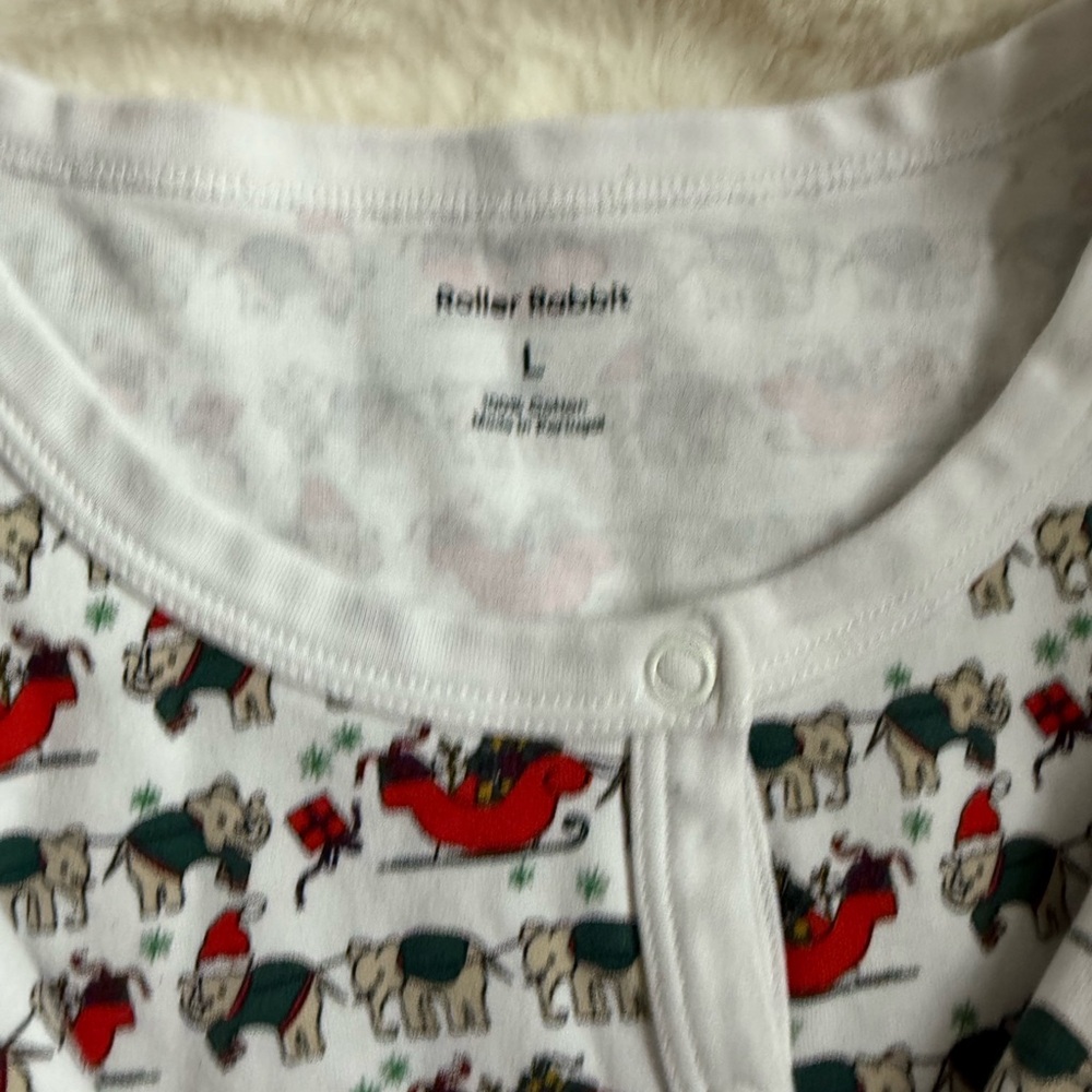 Roller Rabbit Holiday Elephant Print Pajama Set - Picture 2 of 3